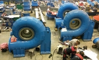 Spirály Francisových turbín ve výrobním závodě