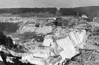 Stavba nejzajímavější přehrady - Fláje v roce 1959